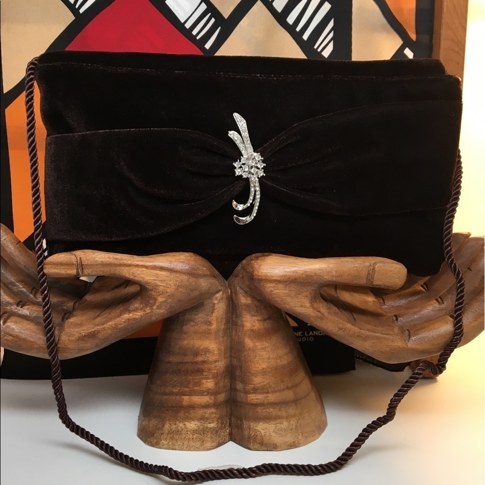 Marco Avane Bag Crossbody Clutch Velvet and Rhinestones
